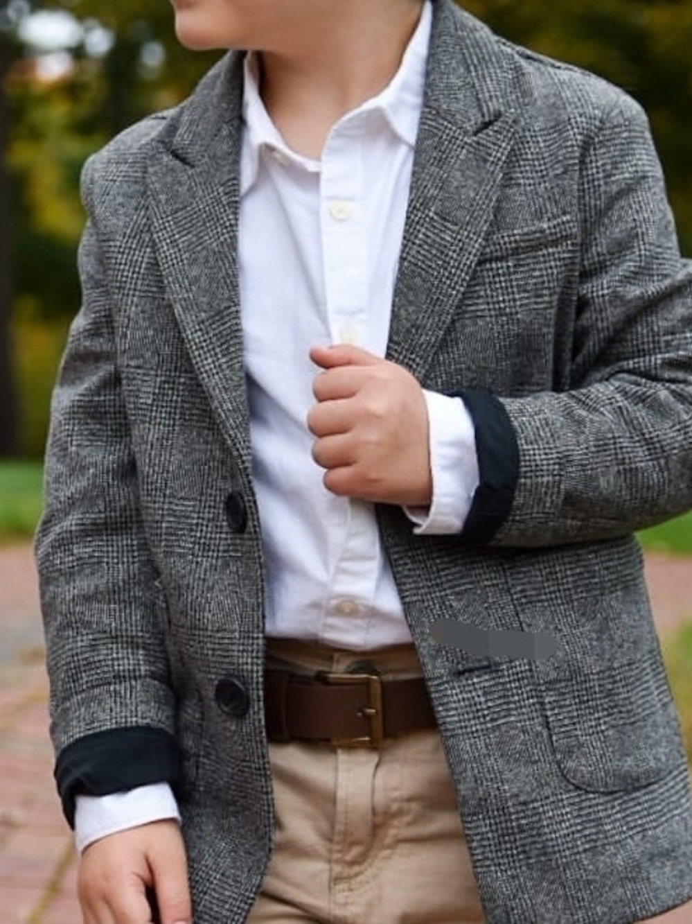 Zara Gray Plaid Boys' Blazer - Classic Tailored Style